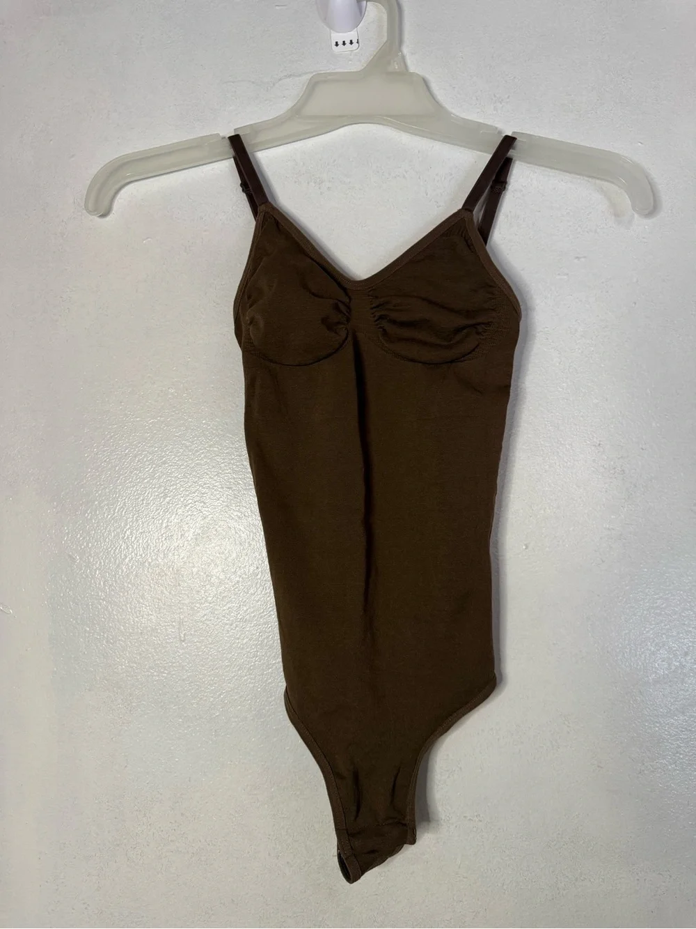 Brown Women's Seamless Bodysuit with Adjustable Straps